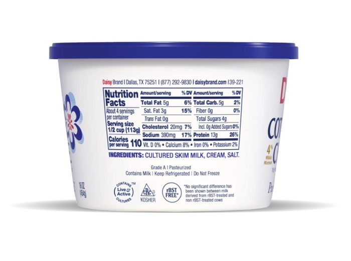 1/2 c cottage cheese nutrition