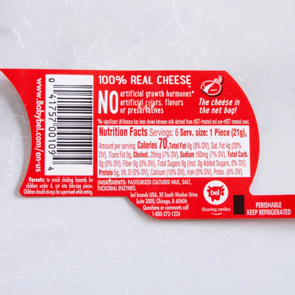 Nutrition facts babybel cheese