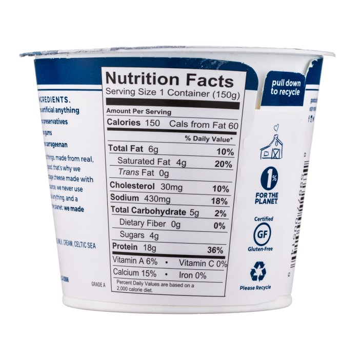 Hiland cottage cheese nutrition