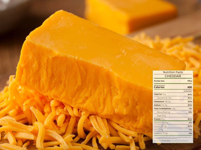 Nutrition in cheddar cheese