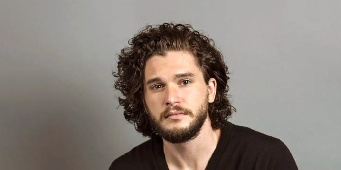 Men's hairstyle for long curly hair