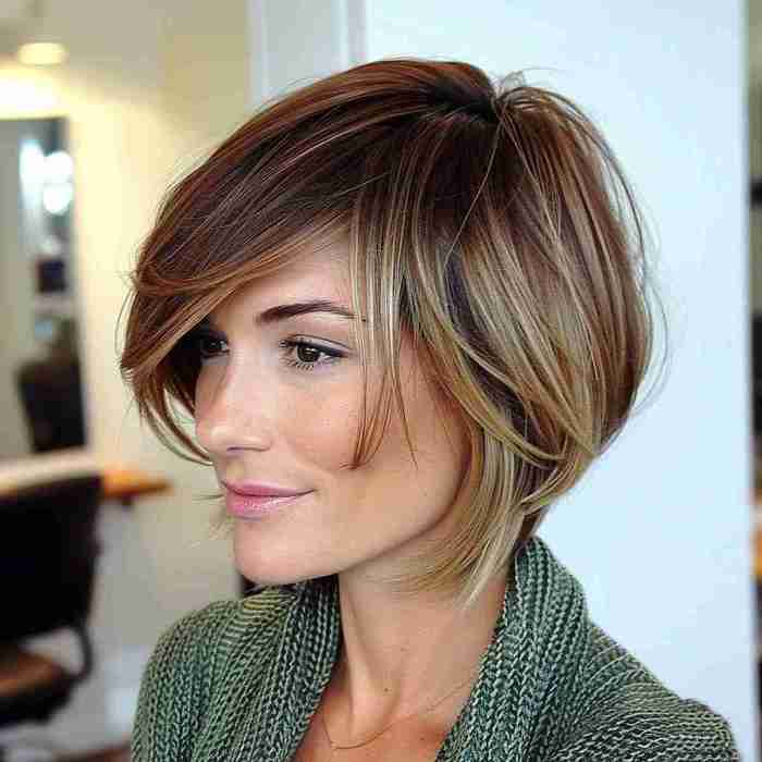 Long hair in front and short in back hairstyles