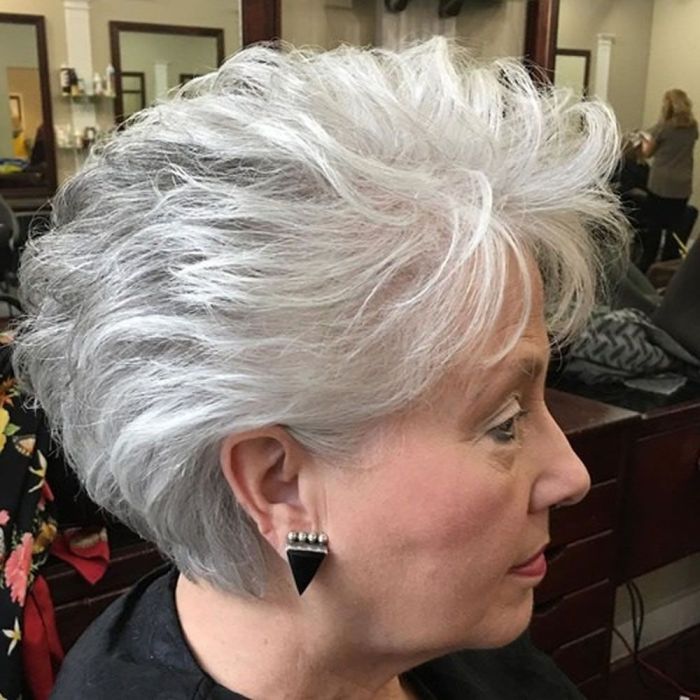 Pixie hairstyles for gray hair